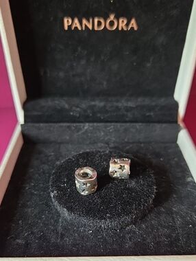 x2 Retired Pandora "Seeing Stars" Openwork Sterling Silver Charms 790348